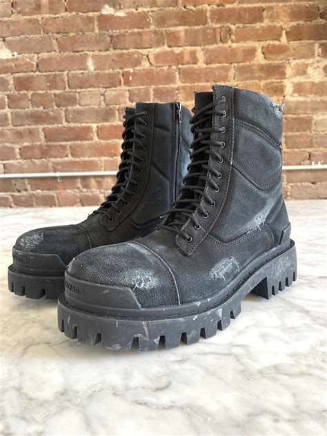 balenciaga canvas strike boot.